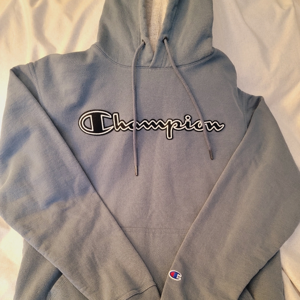 Champion baby blue hoodie